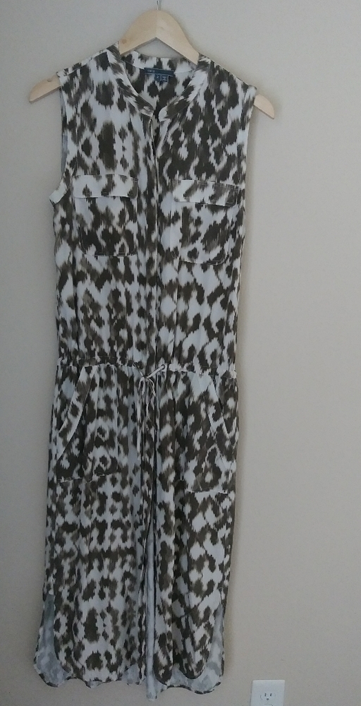 Vince Ikat Print Silk Maxi Dress Size S
